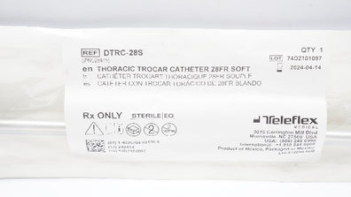 Teleflex DTRC-28S Thoracic Trocar Cath. Soft 28Fr (x)